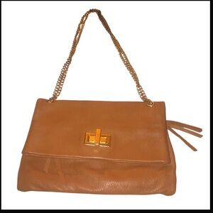 Pietro Alessardro Genuine Leather 2-way Shoulder Bag Brown/Tan/